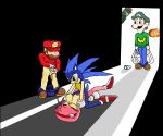  amy_rose chocolate_rain crossover luigi mario sega solid_snake sonic sonic_team sonic_the_hedgehog tay_zonday weegee 