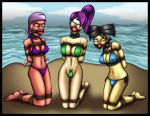  amy_wong ball_gag beach bikini bondage edna edna_(futurama) futurama humite-ubie turanga_leela 