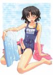  1girl barefoot cum futanari haruka_yuzuhara kickboard maman one-piece_swimsuit photoshop school_swimsuit solo swimsuit to_heart_2 translated uncensored yuzuhara_haruka 