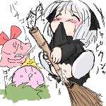  animal_ears artist_request blush cat_ears chuchu chuchu_(kirby) closed_eyes crotch_rub hair keke kirby kirby_(series) lowres masturbation nintendo pussy white_hair 