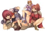  1boy 3girls anrietta_rochefort arc_the_lad arc_the_lad_iii cheryl cheryl_(arc_the_lad) feet femdom fingering footjob hetero marsia marsia_(arc_the_lad) mizuryu_kei mizuryuu_kei multiple_girls ninja no_shoes spicy uncensored 