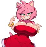 ai_generated amy_rose big_breasts furry furry_only gigantic_breasts green_eyes hedgehog huge_breasts pink_body pink_dress pink_fur sega short_hair smesh_(artist) smiling_at_viewer sonic_the_hedgehog_(series)