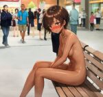  1girl ai_generated ashamed blush brown_skin clothed_male_nude_female clothed_male_nude_female clothes_stolen clothes_thief completely_nude crowd embarrassed_nude_female enf exhibitionism exhibitionist glj-enf mall naked_in_public nipples nude prank public public_exposure public_humiliation public_indecency public_nudity sad short_hair sitting small_breasts stolen_clothes stripped stripped_naked tanned undressed undressed_by_others 