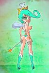  1girl ass fairy female_only full_body green_eyes green_hair looking_back nickelodeon panties rear_view straight_hair the_fairly_oddparents themrock tooth_fairy tooth_fairy_(fop) topless underwear wings 