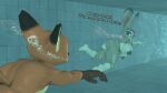  1boy 1girl 3d 3d_(artwork) air_bubbles anthro ass barefoot big_ass big_breasts big_nipples breasts bubble_butt bubbles canid canine curvy_figure daemont92 dialogue digital_media_(artwork) disney duo english_text feet female fox furry genitals high_res huge_breasts interspecies judy_hopps lagomorph leporid looking_back male male/female mammal nick_wilde nipples nude playful pussy rabbit short_stack skinny_dipping source_filmmaker source_filmmaker_(artwork) straight swimming the_poolrooms thick_thighs underwater voluptuous water wide_hips zootopia 