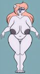  1girl bear big_areola big_ass big_breasts big_nipples cute long_hair milf orange_hair polar_bear posing seductive sketchybug white_skin 