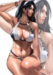  1girl abs armpits arms_up athletic_female big_ass big_breasts bikini cleavage crossed_legs female_only japanese japanese_female jun_kazama kazama_jun kittymiya light-skinned_female milf mommy mommy_kink namco navel tekken tekken_2 tekken_8 tekken_tag_tournament tekken_tag_tournament_2 thick_thighs voluptuous zoom_layer 