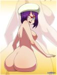  anus big_ass big_breasts blue_eyes booty dragon_ball dragon_ball_super glasses headwear layerth nipple purple_hair pussy roasie su_roas 