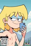 1girl ai_generated blonde_hair breasts female_only lori_loud nude nude_female petite qr_code savitar selfpic small_breasts the_loud_house