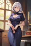  ai_generated dress futanari shy white_hair 