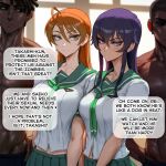 2_girls 2boys ai_art ai_generated aipotions highschool_of_the_dead rei_miyamoto saeko_busujima