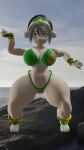  3d 3d_(artwork) avatar:_the_last_airbender big_ass big_ass big_breasts big_nipples big_thighs bikini infinit_eclipse toph_bei_fong 