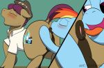 anal anal_sex anilingus anilingus_from_female anus caluriri clothed_sex female_rimming_male friendship_is_magic my_little_pony oral oral_sex rainbow_dash_(mlp) rimming rimming_male saliva saliva_string shirt snap_shutter_(mlp) straight_hair