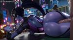 1boy 1girl big_breasts big_penis blue_hair bouncing_ass bouncing_breasts brown_eyes bubble_butt from_behind moaning overwatch prone_bone srasoni01 thick_thighs vaginal_penetration widowmaker widowmaker_(overwatch)