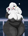  black_eyes drunk mackdazzle_(artist) new_years_eve the_amazing_world_of_gumball voluptuous white_body white_hair yuki_yoshida 