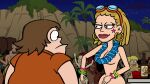  background_characters beer braided_hair clothed_male_nude_female completely_nude_female flower_necklace good_vibes hoop_earrings mondo_brando nude_beach nude_female party rave sigourney_(good_vibes) swimming_goggles tagme 