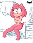 1girl :s amy_rose anthro blush breasts elgato17 embarrassed embarrassed_nude_female embarrassing enf hand_between_legs hedgehog knees_together_feet_apart nude pink_hair sega sonic_the_hedgehog_(series)