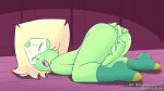 1girl animated anus artist_name ass ass_up beachside_bunnies blonde_hair blush cartoon_network closed_eyes cubedcoconut female_masturbation fingering fingering_pussy fingering_self footwear footwear_only functionally_nude gem_(species) genitals green_body green_skin hair hand_on_ass hand_on_own_ass humanoid humanoid_genitalia humanoid_pussy indoors looking_pleasured lying masturbation moaning mostly_nude music naked naked_socks nude on_front on_stomach open_mouth peridot_(steven_universe) pussy socks socks_only sound steven_universe thick_thighs thighs top-down_bottom-up vaginal_fingering vaginal_masturbation video video_with_sound webm