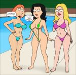  american_dad bikini bikini_bottom bikini_top blonde blonde_hair blue_bikini brunette cameltoe dialogue erect_nipples family_guy francine_smith gender_bender genderswap green_bikini green_swimsuit lois_griffin pink_bikini pool red_hair redhead sexfightfun sexfightfun_(character) sling_bikini sling_swimsuit slingshot_swimsuit smile swimsuit threesome tsf wedgie yuri 