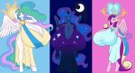 3_girls anthro gigantic_ass gigantic_breasts horn hourglass_figure marauder6272 my_little_pony princess_cadance princess_celestia princess_luna sisters wings