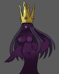 areolae breasts cleavage contrapposto crown female hand_on_hip large_areolae large_breasts lips long_hair nipples no_eyes nude paper_mario puffy_nipples purple_skin shadow_queen solo stompertron super_mario_bros.