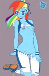  1girl band-aid breasts friendship_is_magic my_little_pony pornomagnum presenting pussy rainbow_dash 