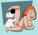  artist_request biting_lip brian_griffin cartoon_milf family_guy howling lois_griffin motion_lines orgasm orgasm_face sweating vaginal 