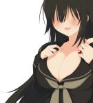 anime big_breasts blush breasts brown_hair cleavage female hentai jewelry kagura_(senran_kagura) large_breasts official_art ring senran_kagura senran_kagura_(series) spoilers uniform yaegashi_nan