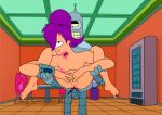 ass bender_bending_rodriguez breasts darkeluncut futurama nipples nude pussy pussy_lips shaved_pussy thighs turanga_leela vaginal vaginal_penetration