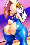 2001_post bodysuit cream_the_rabbit female_only furry furry_female furry_only novelai sega