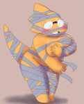 1girl 2020s 2021 2d adorable alphys anthro anthro_only aruput aruput_ut blush breast_grab breast_slip breasts breasts_out chubby chubby_anthro chubby_female completely_nude covering covering_breasts cute digital_media_(artwork) dinosaur dinosaur_girl duct_tape embarrassed female female_anthro female_only full_body glasses grabbing_own_breast lizard lizard_girl lizard_tail monster monster_girl mummy mummy_costume non-mammal_breasts plump reptile reptile_girl reptile_tail scalie scalie_female simple_background solid_color_background solo solo_anthro solo_female standing tail tape undertale undertale_(series) wardrobe_malfunction yellow_body yellow_skin