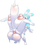  1boy 1girl angstrom furry hyper_penis stomach_bulge 