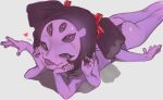  1_girl 1girl 2d 2d_(artwork) 5_eyes 6_arms :p adorable anthro anthro_only arachnid arm_support arthropod ass black_hair blep breasts cute digital_media_(artwork) female female_anthro female_only grey_background hair heart lingerie lying lying_on_stomach monster monster_girl muffet multiple_arms multiple_eyes on_stomach posing purple_body purple_skin short_twintails simple_background solid_color_background solo solo_anthro solo_female spider spider_girl third-party_source tongue tongue_out twintails twitter undertale undertale_(series) video_game_character video_games white_background zippers82496822 zippyart 