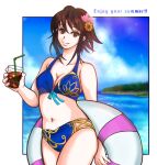  1girl alluring bikini breasts brown_eyes brown_hair chai_xianghua cleavage project_soul saneyoshi_itaru soul_calibur soul_calibur_ii soul_calibur_iii soul_calibur_vi xianghua 