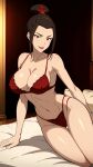 1girl ai_generated avatar:_the_last_airbender azula bra brown_eyes brown_hair cleavage lingerie nickelodeon panties tagme underwear