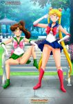 2_girls bbmbbf bishoujo_senshi_sailor_moon female_only kino_makoto makoto_kino no_panties no_panties_under_skirt one_eye_closed outside palcomix palcomix_vip pietro's_secret_club pussy sailor_jupiter sailor_moon sailor_moon_(series) tagme tsukino_usagi usagi_tsukino v v_over_eye