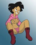 amy_wong boots breasts erect_nipples futurama holding_breasts panties spread_legs thighs