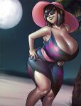  beach hotel_transylvania huge_breasts mavis_dracula night palm_tree ph sunglasses 