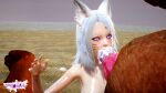  3d animal_humanoid beastiality big_breasts cat_tail cum cum_in_mouth cum_inside cumshot_in_mouth dog fellatio female_on_feral feral_on_female fox_ears fox_girl fox_humanoid kuuri long_hair nude nude_female oral oral_sex penis_in_mouth riaykuras_playground sucking sucking_penis tail whisker_markings white_hair white_hair_female zoophilia 