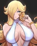  1girl alluring big_breasts blonde_hair boob_window breasts cleavage female_only hair_over_one_eye mario_(series) nintendo omiza_somi princess_rosalina rosalina super_mario_bros. 