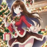 1girl christmas christmas_outfit christmas_present christmas_tree