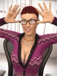 bra breasts clothing glasses necklace ring sydgrl3d