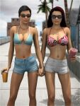 breasts clothing drink duo sunglasses sydgrl3d