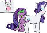  1girl anal anal_oral_sex anal_sex analingus anilingus anus dragon fillyscent male male/female oral oral_sex poniidesu rarity_(mlp) sex spike_(mlp) unicorn unicorn_pony 