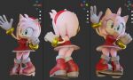  3d 3d_(artwork) amy_rose hedgehog_girl sega sonic_the_hedgehog_(series) 