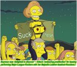  bdsm_outfit big_breasts bondage_outfit brown_hair brown_nipples carrying_partner earrings edit edited edna_krabappel nipples nude_edit open_clothes seymour_skinner short_hair smile spiked_collar the_simpsons 