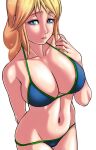  1girl 1girl 1girl alluring big_breasts blonde_hair blue_bikini blue_eyes long_hair milf project_soul saburo_des silf sophitia_alexandra soul_calibur soul_calibur_ii soul_calibur_vi 