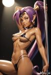 1girl ai_generated alternate_costume bosu_ai compilation dark-skinned_female earrings fellatio jewelry licking_penis male/female micro_bikini midriff music navel nude oiled oiled_skin oral pointy_ears pole_dancing ponytail pov pov_eye_contact presenting purple_hair pussy sequential shantae shantae_(character) slideshow sound spotlight standing_split strip_club stripper_pole very_long_hair video