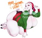 1girl 2020 2d 2d_(artwork) 5_fingers all_fours alternate_version_available anthro anthro_only ass_bigger_than_head big_breasts blush boss_monster bovid breasts breasts_bigger_than_head caprine cherrikissu christmas christmas_clothing christmas_headwear cleavage cleavage_cutout clothed clothing curvy_figure dialogue digital_media_(artwork) english_text female_only fingers floppy_ears fur furry hat headgear headwear holidays huge_ass huge_breasts long_ears mammal mature_anthro mature_female merry_christmas open_mouth overweight overweight_anthro overweight_female santa_hat signature simple_background sweater text thick_thighs topwear toriel undertale undertale_(series) video_games voluptuous white_background white_body