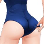  1:1_aspect_ratio 1girl adjusting_clothes adjusting_swimsuit anime ass ass_focus bent_over close-up clothing competition_school_swimsuit competition_swimsuit eto eto_(ikumika) female female_only hatsune_miku hentai miku_hatsune one-piece_swimsuit pussy simple_background skin_tight solo_female sukumizu swimsuit tank_suit vocaloid wedgie wet white_background 